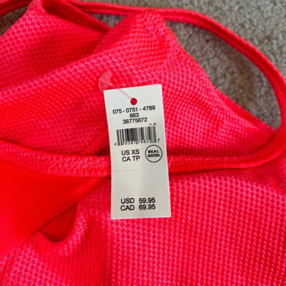 NWT Aerie Shine Pique Twist Scoop One Piece Swimsuit Pink Sprinkle Swim Size XS - Picture 6 of 7